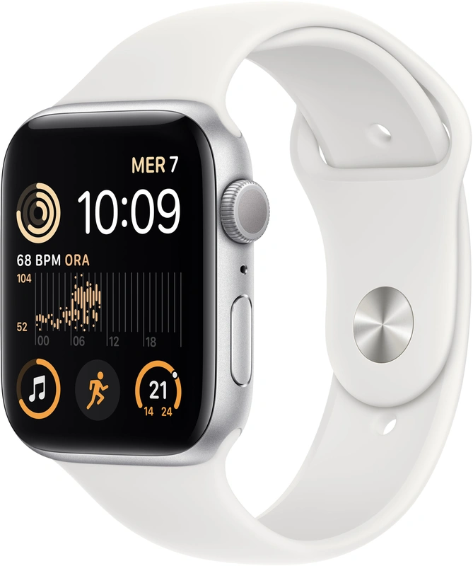 Apple Watch Series SE 2020 (44mm) aluminium, sportbandje Silver
