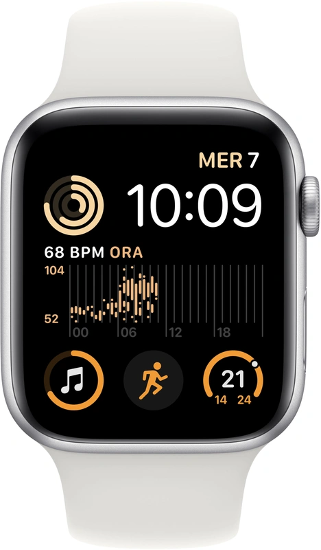 Apple Watch Series SE 2022 (40mm) aluminium, sportbandje Silver