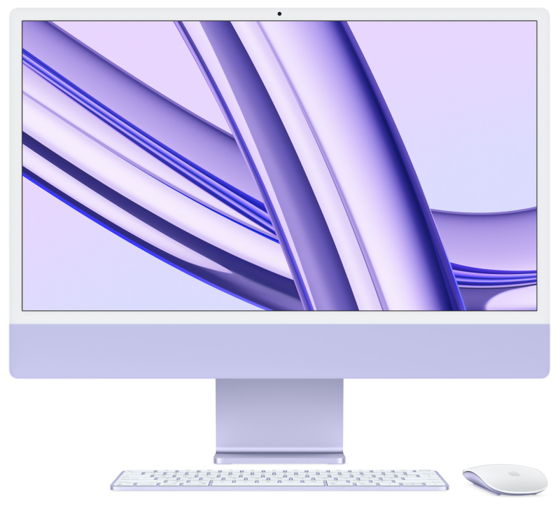 iMac 24" - Apple M1 8C 2,1GHz - 8GB Ram - SSD 256GB - Apple 8C GPU - Purple - Duits toetsenbord