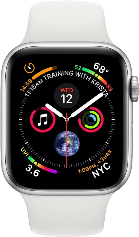 Apple Watch Series 4 (Sportbandje, 40mm) Zilver (Wit)